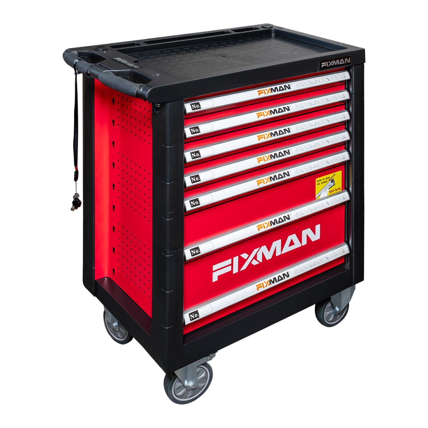 FIXMAN Classic Line 7-Drawer Roller Cabinet with 133-Piece Mechanics Tool Set